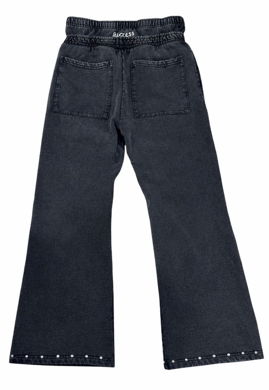 Double waisted rhinestone sweatpants