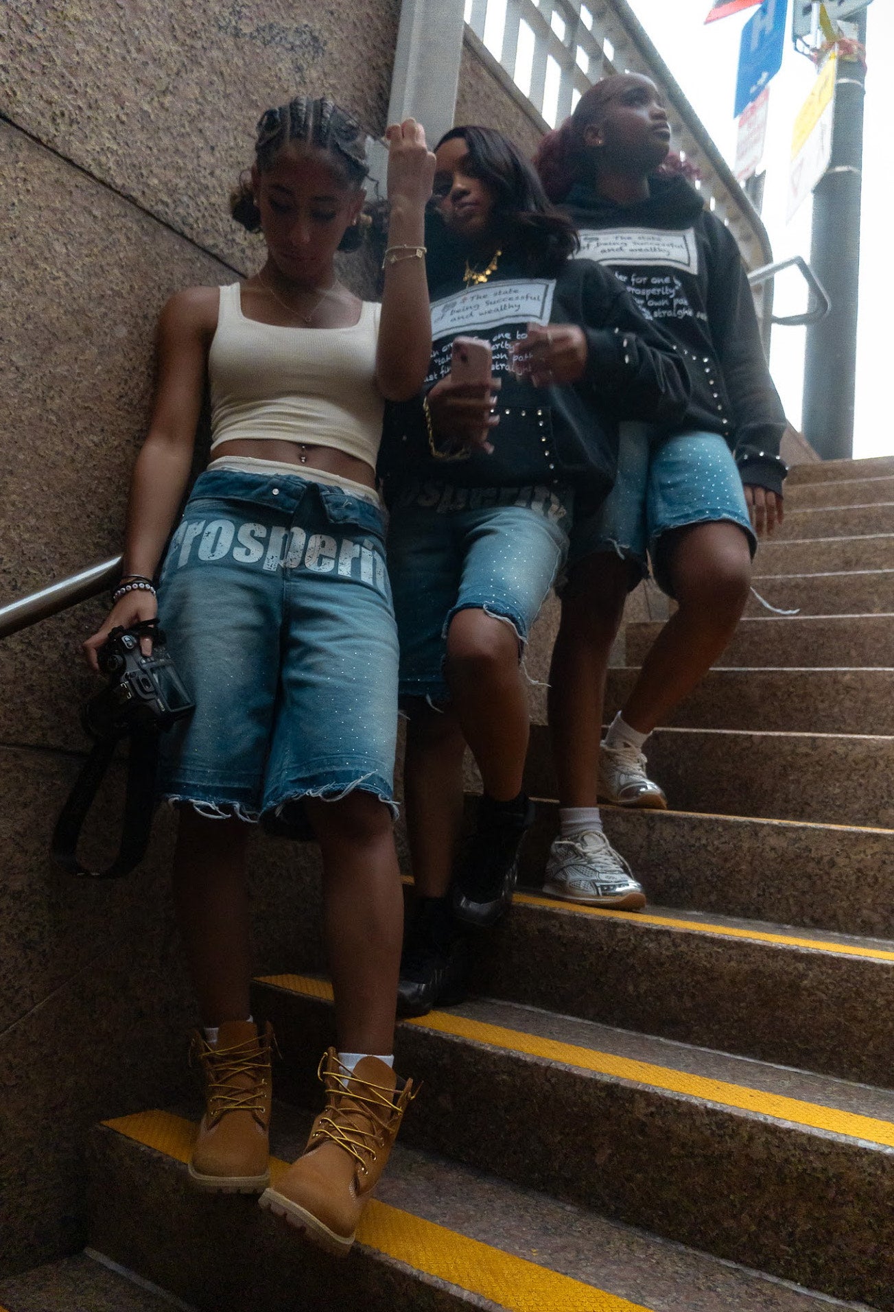 prosperity ''rhinestone denim'' jorts