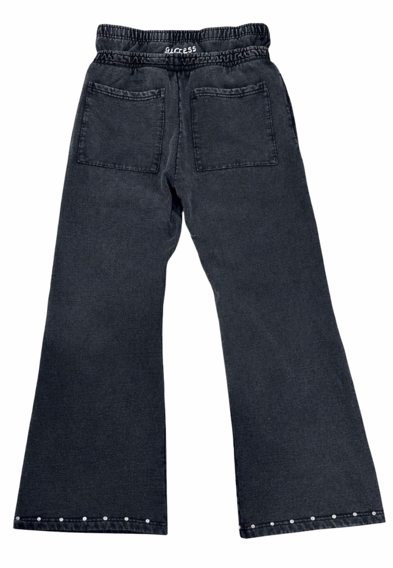 Double waisted rhinestone sweatpants