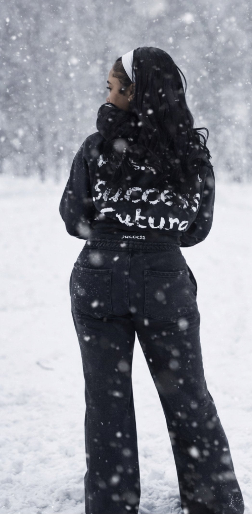 Double waisted rhinestone sweatpants